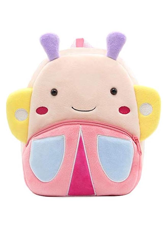 Cute Toddler Backpack Toddler Bag Plush Animal Cartoon Mini Travel Bag for Baby Girl Boy 2-6 Years(Colorful erfly) - Image 1